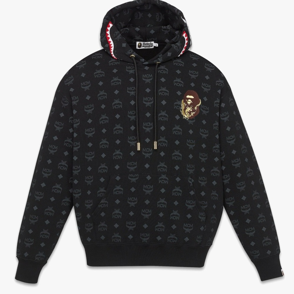 MCM x BAPE Monogram Shark Hoodie (XXL)